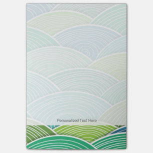 Bloco De Notas Fundo das ondas abstrato verdes enroladas