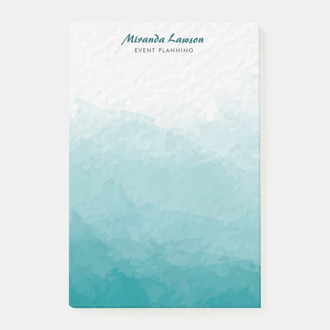 Bloco De Notas Fundo de aquarela verde-água (Frente)