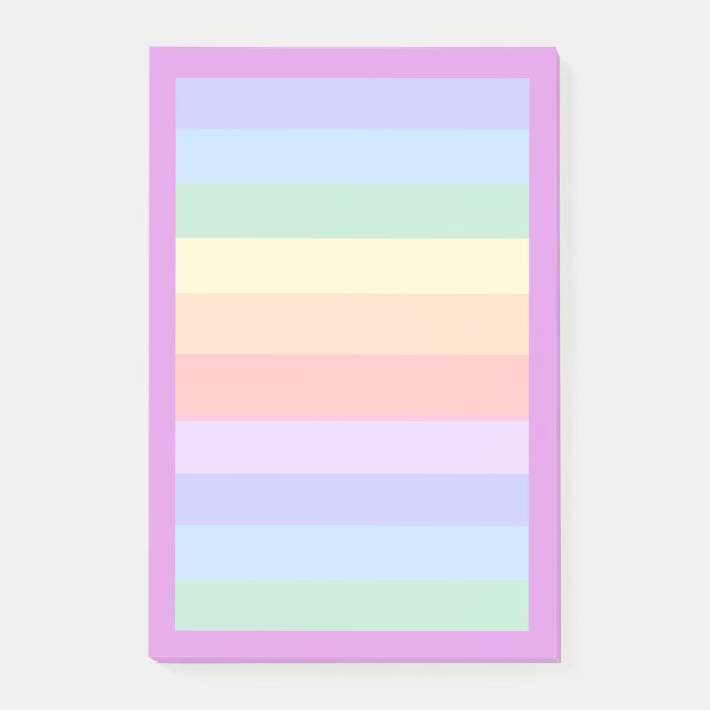 Bloco De Notas Fundo de Arco-Íris Pastel Bonito (Frente)