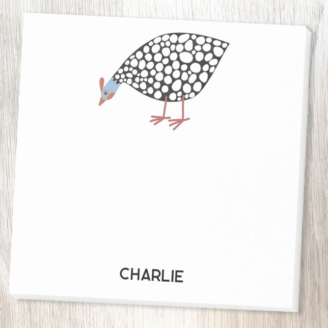 Bloco De Notas Fundo de guincho personalizado (Personalized Guinea Fowl Post It notes)