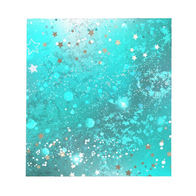 Bloco De Notas Fundo do Mint Turquoise Foil (Frente)