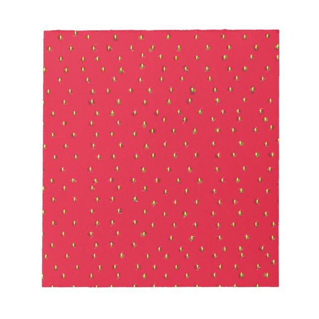 Bloco De Notas Fundo engraçado de morango vermelho (Frente)