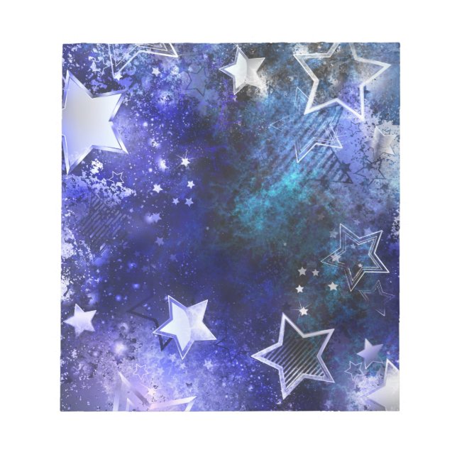 Bloco De Notas Fundo Espacial com Estrelas (Frente)