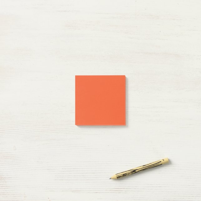 Bloco De Notas Fundo Sólido Laranja Vibrante Minimalista (Na mesa)