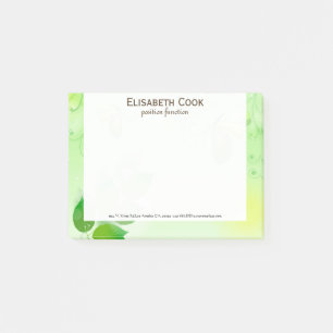 Bloco De Notas Fundo Verde primavera com Borboleta