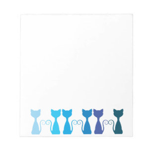 Bloco de notas Funky azul dos gatinhos