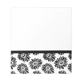 Bloco De Notas Funky Black e white floral