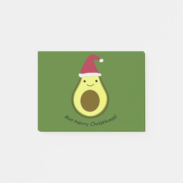 Bloco De Notas Funny Avo Feliz Christhass Avocado Pun (Frente)