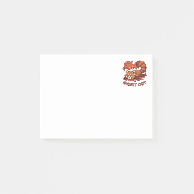 Bloco De Notas Funny Melting Red Panda Burnt Out Sticker | Cute  (Frente)