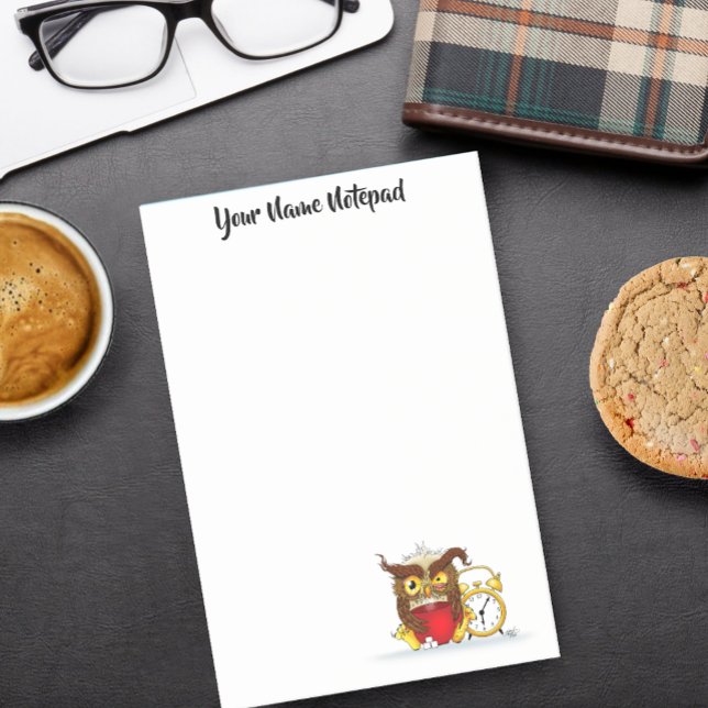 Bloco De Notas Funny Morning Cranky Owl (Criador carregado)