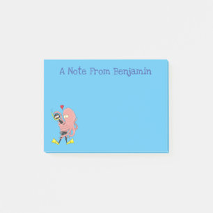 Bloco De Notas Funny octopus hugs diver cartoon humour 
