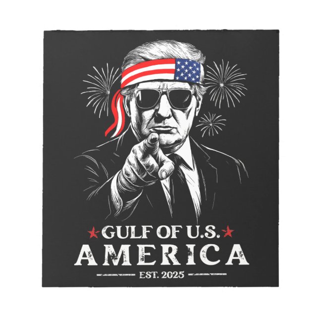 Bloco De Notas Funny Trump Golfo Dos EUA 2025 4 De Julho (Frente)
