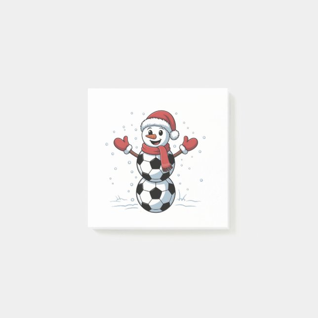 Bloco De Notas Futebol de Boneco de Neve Natal Papai Noel Beisebo (Frente)