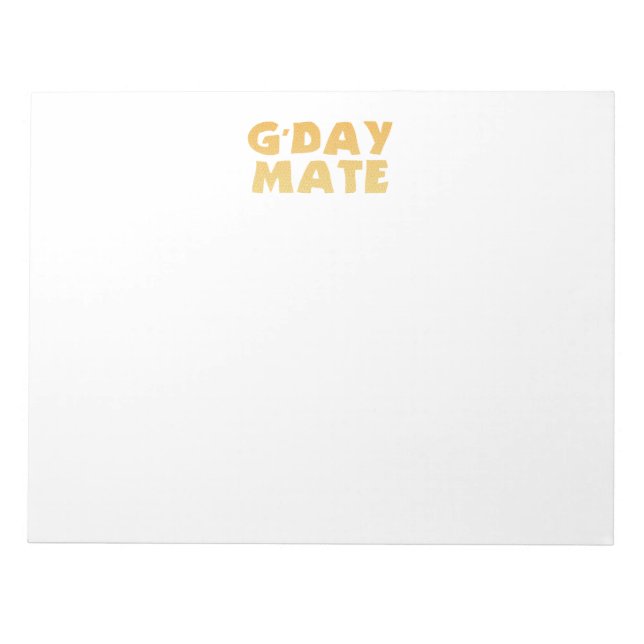 Bloco de Notas G’Day Mate (Frente)