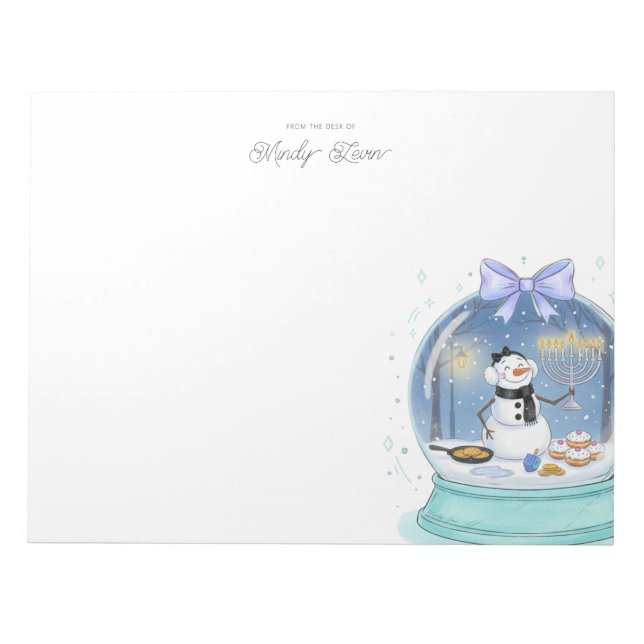 Bloco De Notas G globo de neve de Chanukah (Frente)