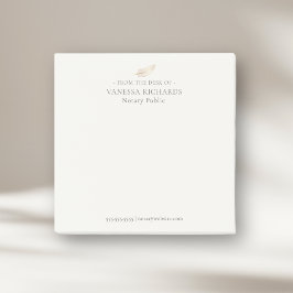 Bloco De Notas Gabinete de Notícias Simples de Folha e Dourada