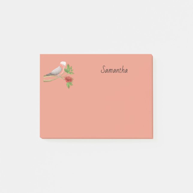 Bloco De Notas Galah Cockatoo personalizado 4x3 (Frente)
