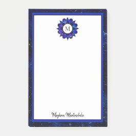 Bloco De Notas Galáxia Espacial Exterior do Indigo Azul Mandala M