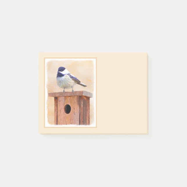 Bloco De Notas Galinha em Birdhouse Pintura Original de Pássaros (Frente)