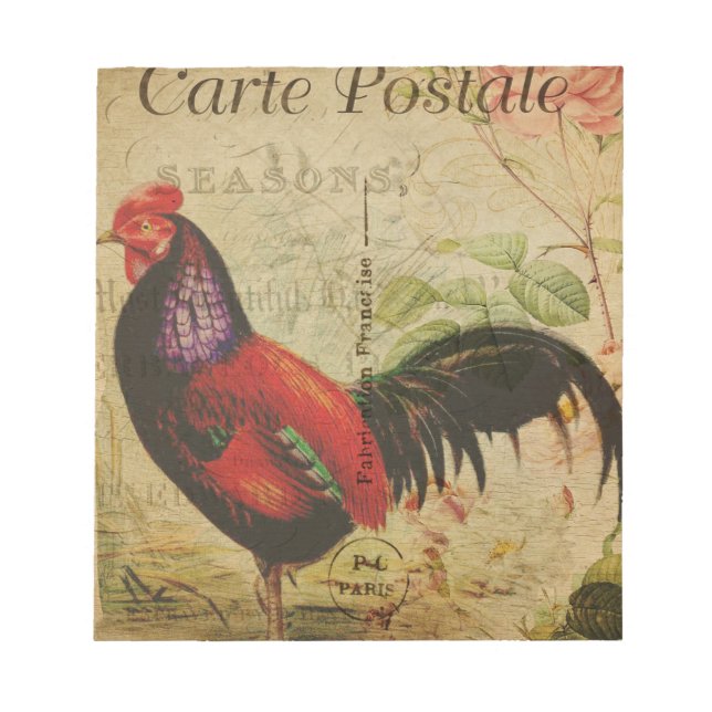 Bloco De Notas Galo postal francês Vintage (Frente)