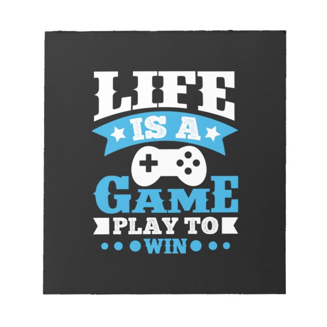 Bloco De Notas Gamer Gift Life É Um Jogo (Frente)