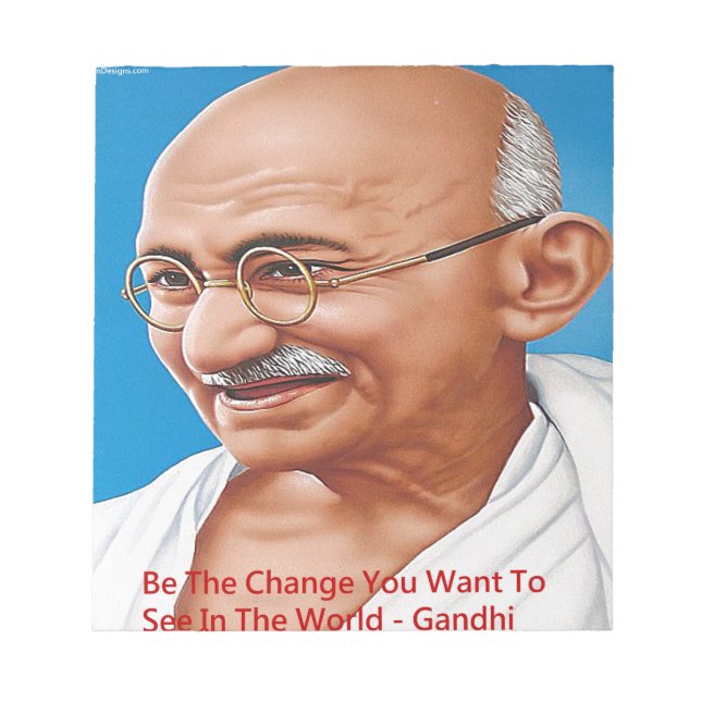 Bloco De Notas Gandhi & Be The Change Quote (Frente)