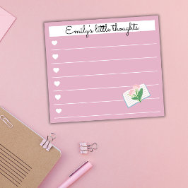 Bloco De Notas Garden Day Dreams – Heart & Floral Personalized 