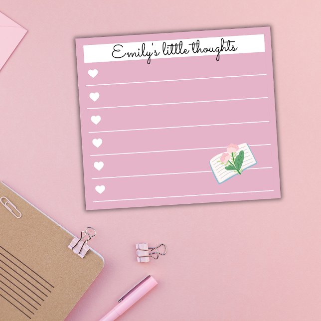 Bloco De Notas Garden Day Dreams – Heart & Floral Personalized  (Criador carregado)