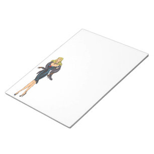 Bloco De Notas Garota Glamourosa Vintage Retro Loira Pin-up