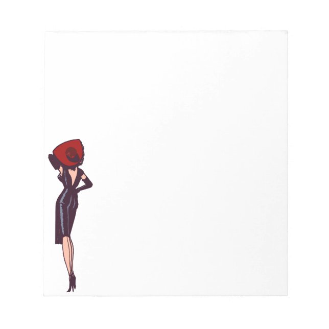 Bloco De Notas Garota Glamourosa Vintage Retrô Pinup (Frente)