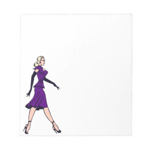 Bloco De Notas Garota Glamourosa Vintage, Secretária Loira Retrô