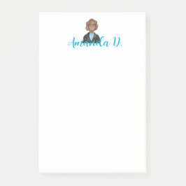 Bloco De Notas Garota Negra com Óculos Personalizados