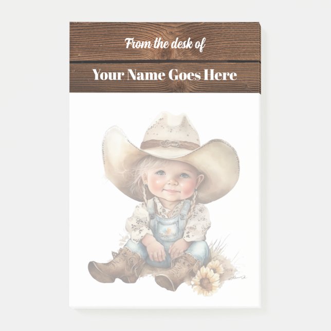 Bloco De Notas Garota vadia vestindo stetson cowboy que bonitinho (Frente)