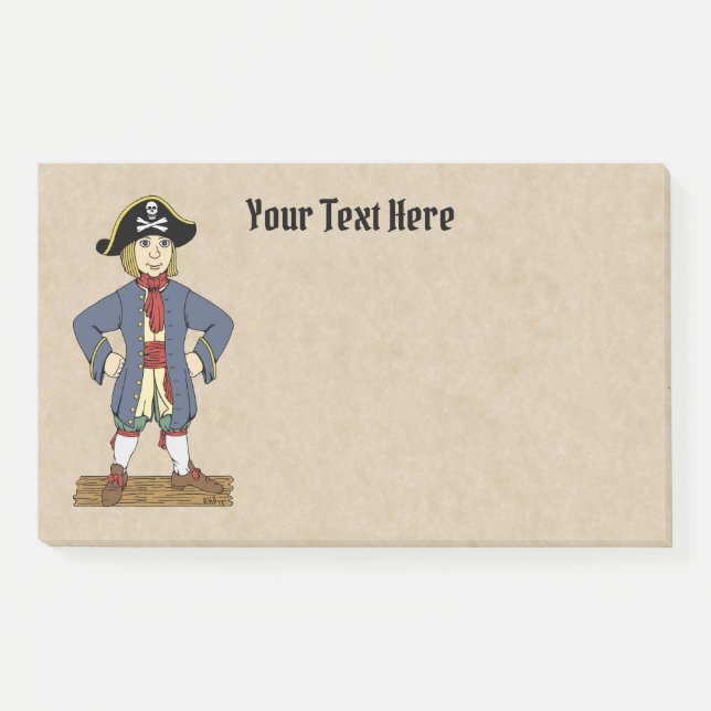 Bloco De Notas Garoto Pirata Fofo (Frente)