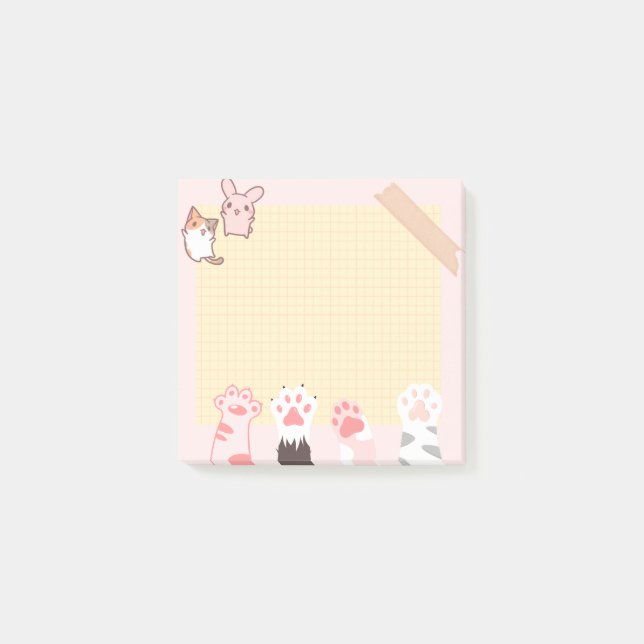 Bloco De Notas  gata kawaii pastel gatinho amante de estimação me (Frente)