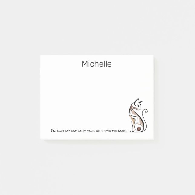 Bloco De Notas Gata Moderna Elegante, Mãe de Gato, Personalizado  (Frente)