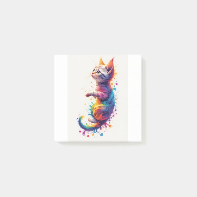 Bloco De Notas Gatinho Abstrato Fractal (Frente)