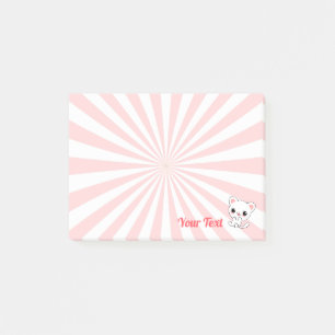 Bloco De Notas Gatinho Branco Kawaii Divertido Personalizado