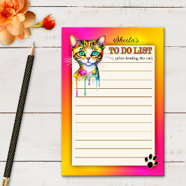 Bloco De Notas Gatinho Engraçado Colorido para Fazer Lista