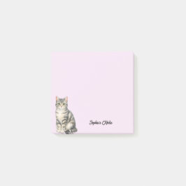 Bloco De Notas Gatinho Fofo Aquarela Feminino Moderno Personaliza