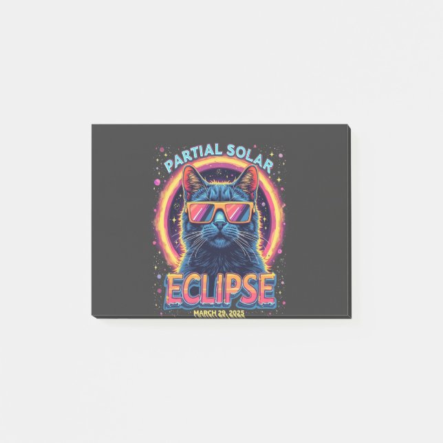 Bloco De Notas Gatinho Gato Parcial Eclipse Solar 2025 (Frente)