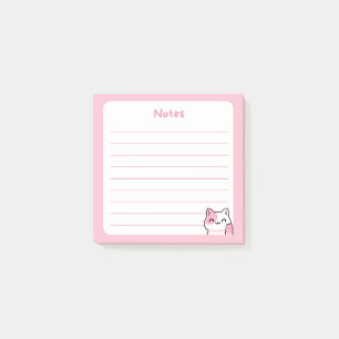 Bloco De Notas Gatinho Kawaii Chibi do Pastel, Rosa, Atormentando