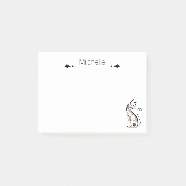 Bloco De Notas Gatinho Moderno Bonito, Mãe Gato, Personalizado En (Frente)