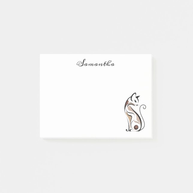 Bloco De Notas Gatinho Moderno Elegante, Cat Mãe, Personalizado (Frente)