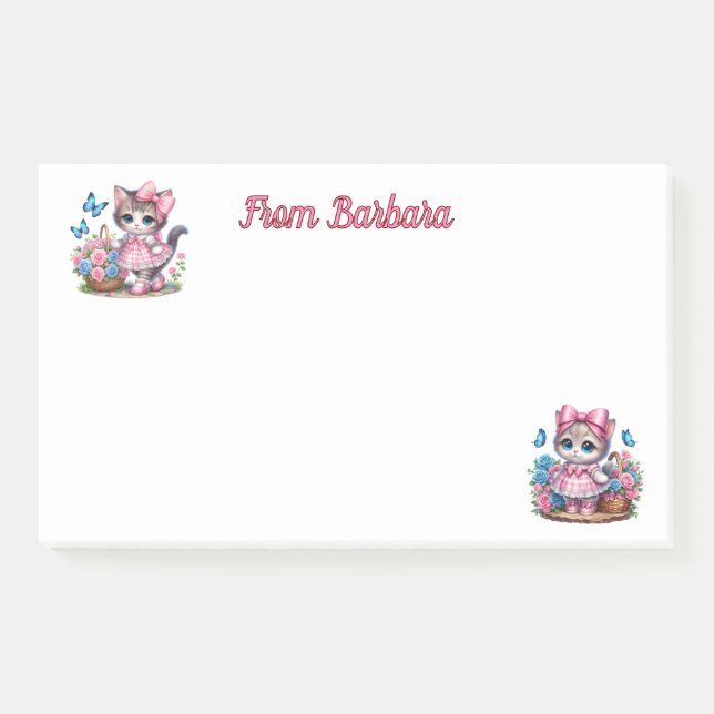Bloco De Notas Gatinho Personalizado Aqui (Frente)