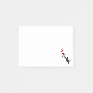 Bloco De Notas Gatinho preto com coração
