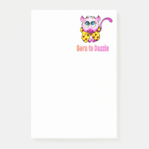 Bloco De Notas Gatinho Rosa Fofo - Nascido para Deslumbrar Arte