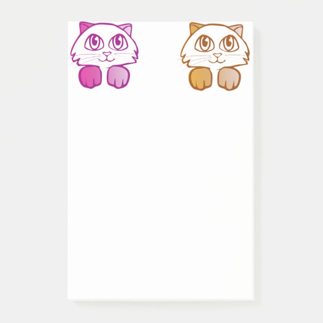 Bloco De Notas Gatinhos alaranjados violetas (Frente)