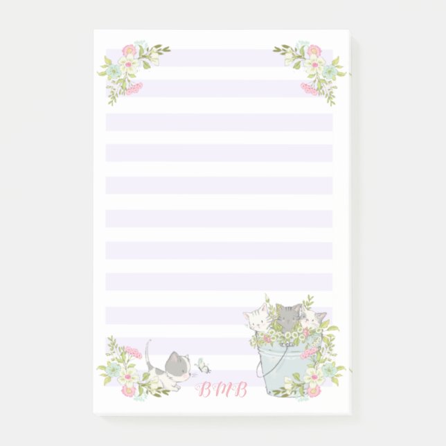 Bloco De Notas Gatinhos Fofos em um Balde (Frente)