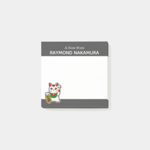 Bloco De Notas Gato afortunado japonês personalizado